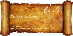 Csaby István névjegykártya